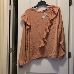 Lane Bryant long sheet ruffle blouse. NWT size 26